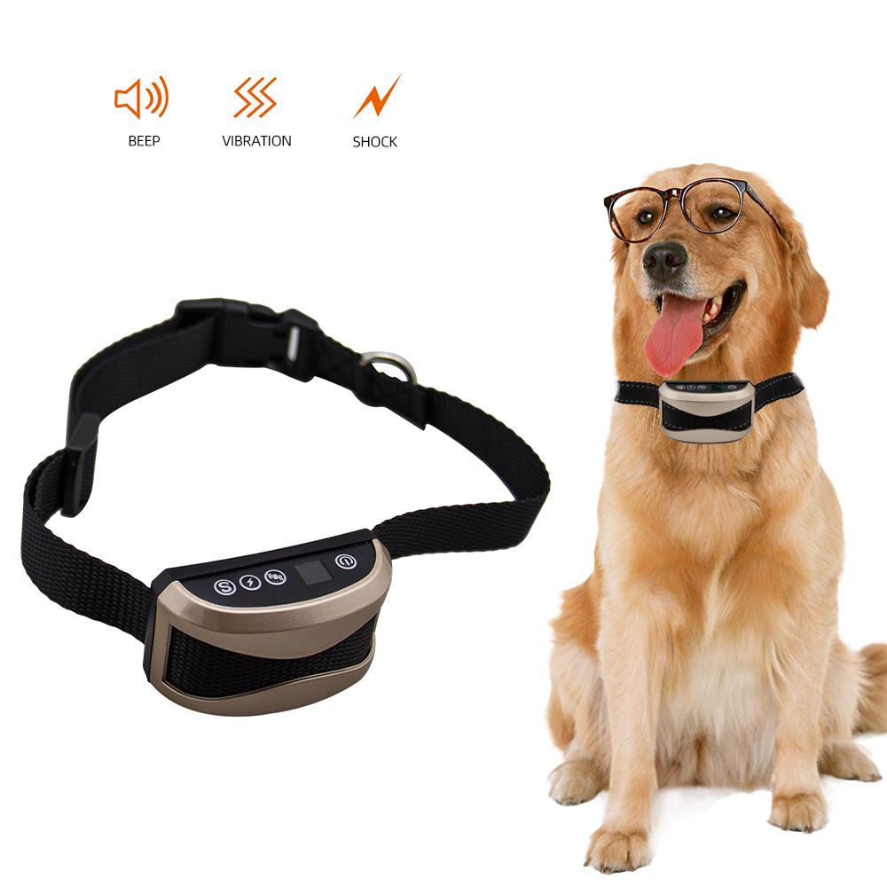 Dog Anti Bark Collar Adjustable Collar Beep Vibration Shock Training Collar with LCD Screen Display for Small Medium Large Dogs