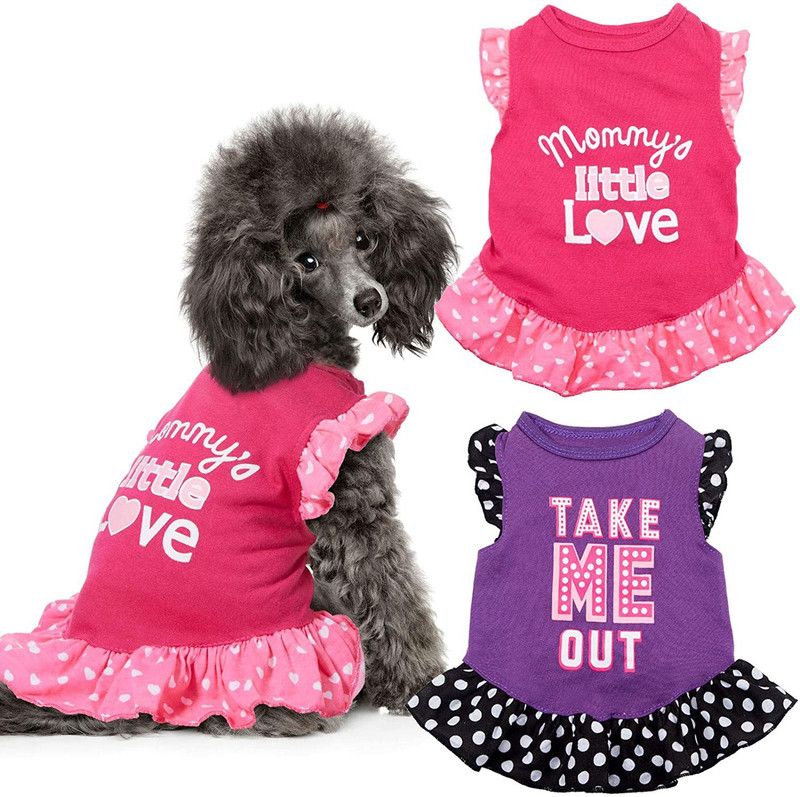 KUTKUT Frock for Dog, Cat  (Purple, Red)