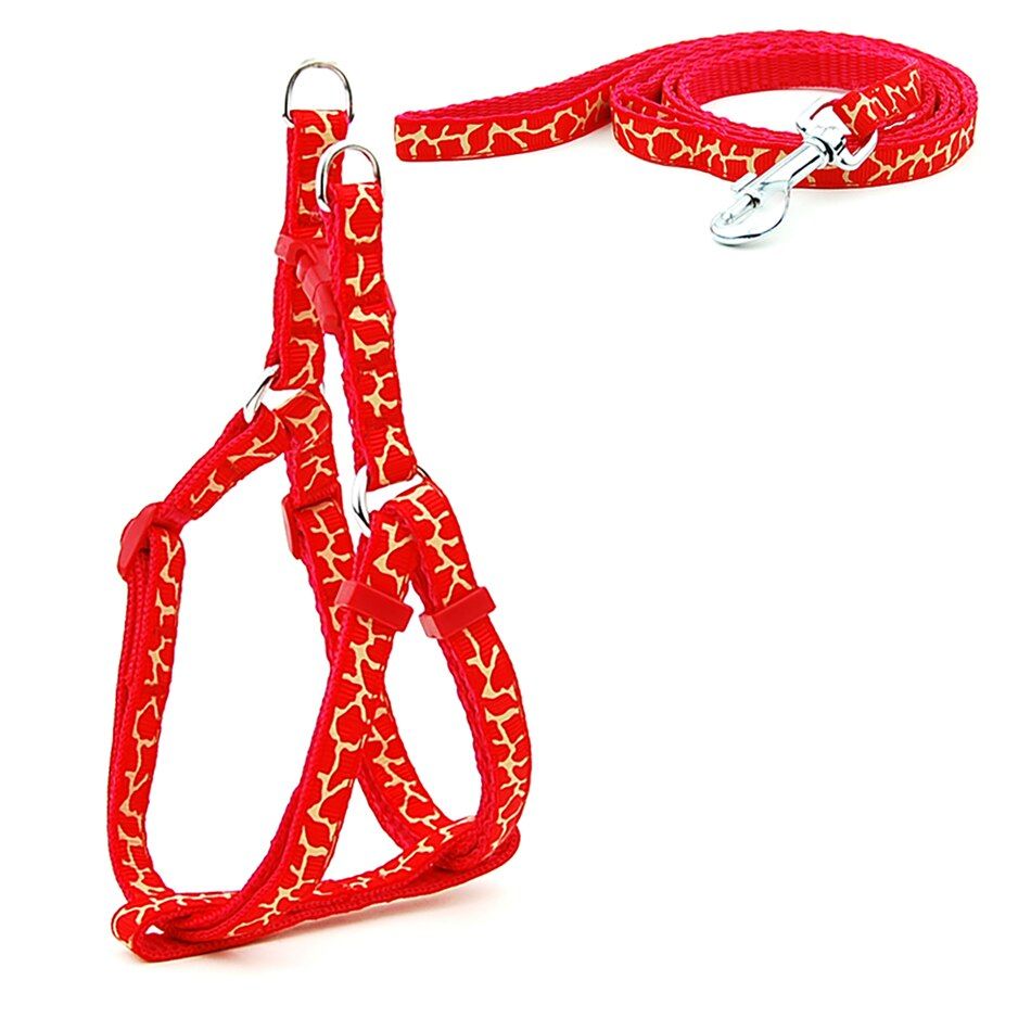 Spring Summer Cute Pet  Leash Fashion Puppy Chihuahua Bull Printing Harness Small  Harness And Leash Set  ng