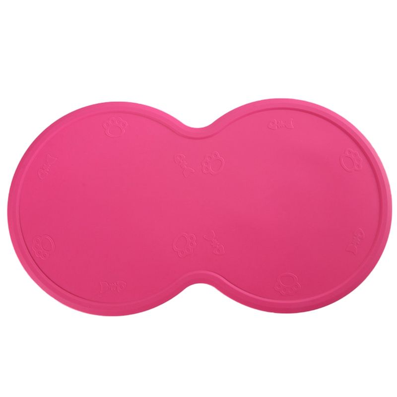 Anti-Slip Silicone Mat for Dog Bowl Drinking Pet Cat Feeding Mat Pad Pets Feed Placement Dog Accessories(Rose Red)