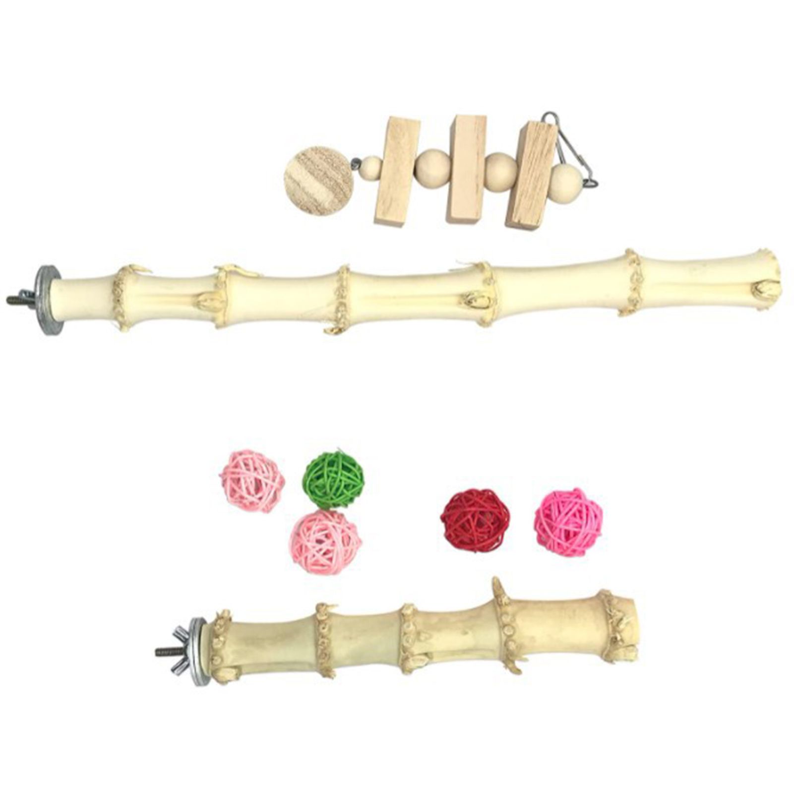 Bird Perch Stand Easy Installation Pet Birds Cage Toy Set