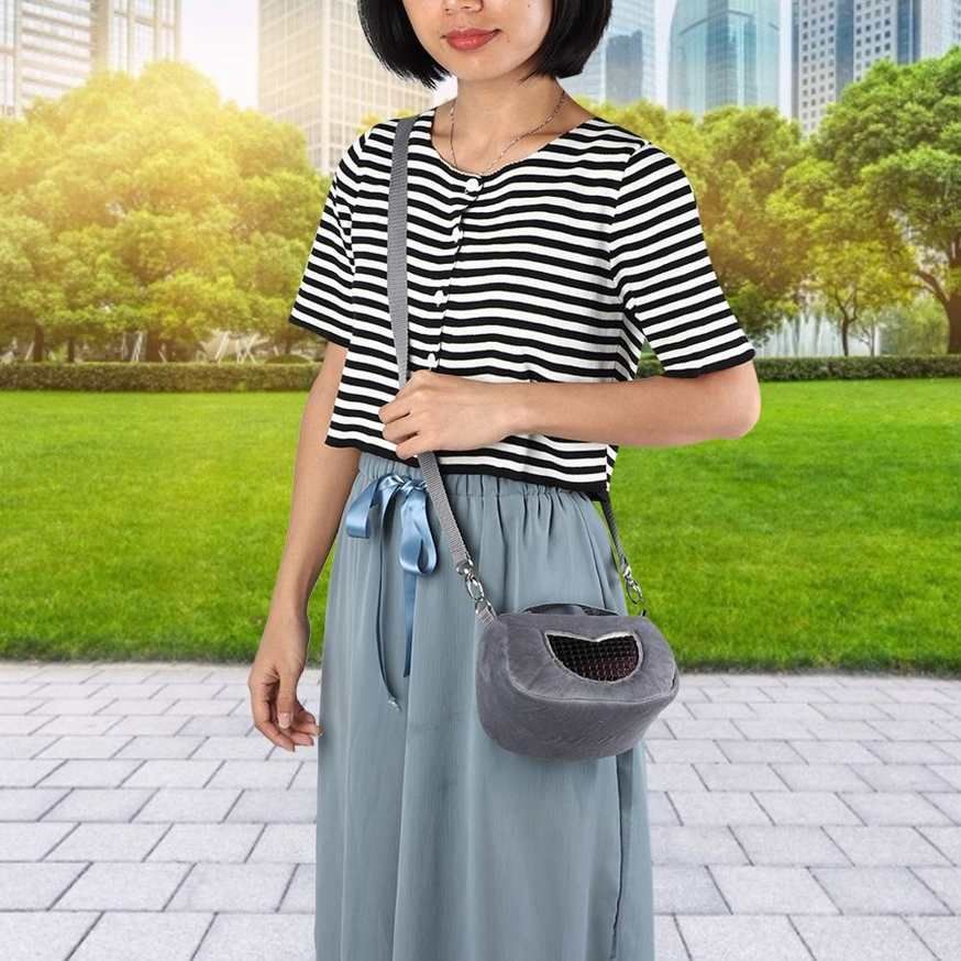 Hamster Outgoing Bag Gray Flannelette Portable Breathable Pet Carrier for Small Pets Guinea Pig Squirrel Chinchilla
