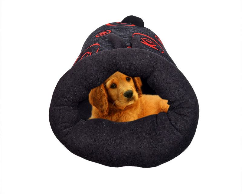 PILA BRASILEIRO Cat Puppy Tent Cave Bed Puppy Sleeping L Pet Bed  (Black)