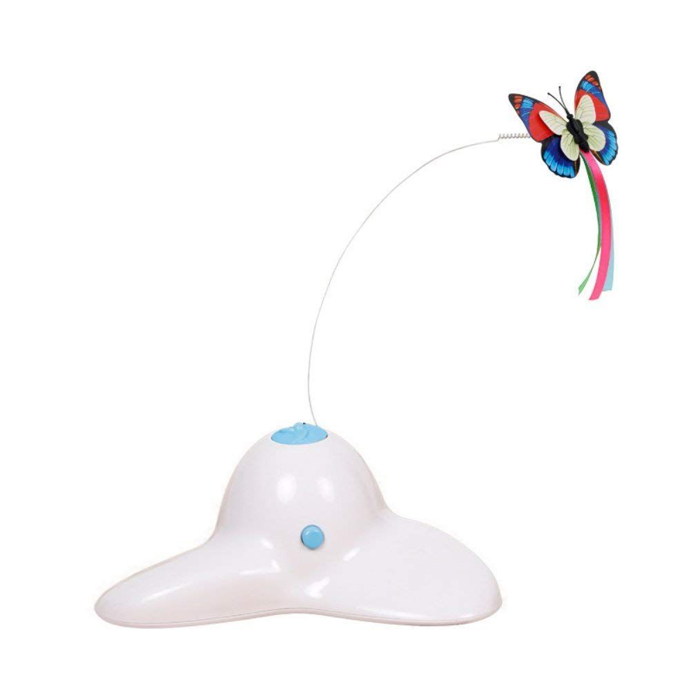 Electric Flutter Rotating Butterfly Flashing Interactive Cat Pet Teaser Toy
