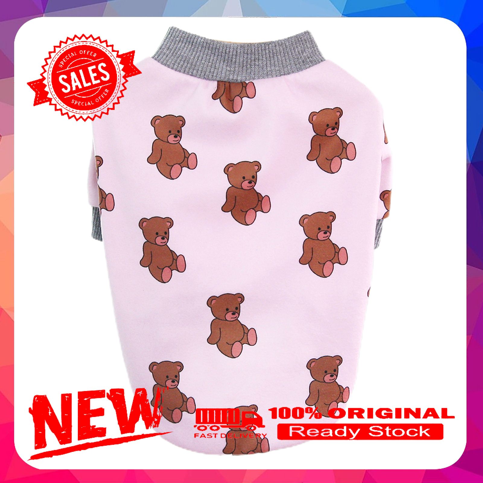 Vist Fox Pet Sweater Cartoon Bear Pattern Dress-up Elastic Casual Pet Dogs Sweatshirt Costume for Winter