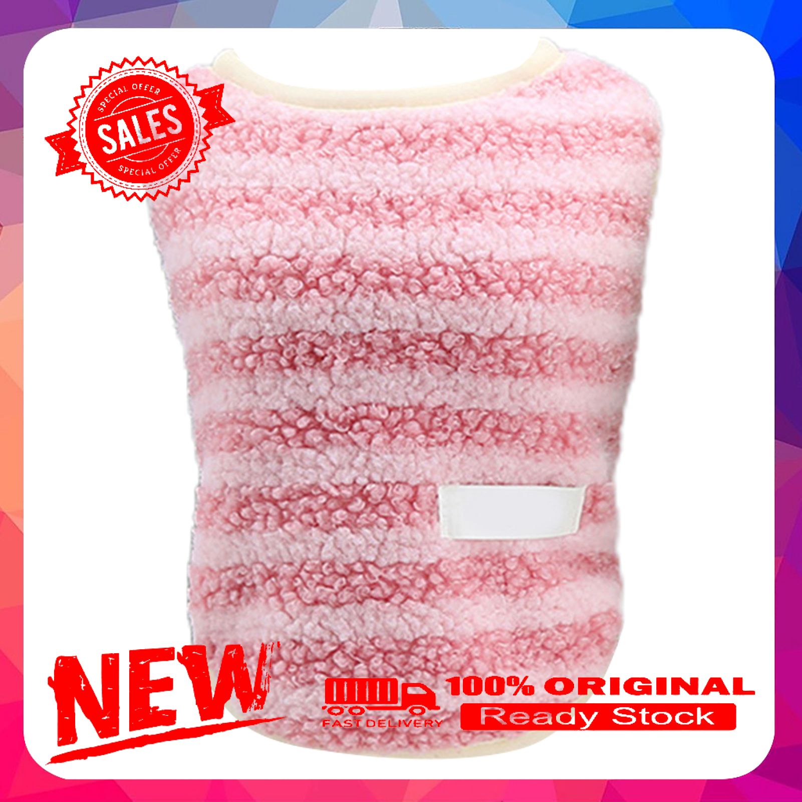 Vist Fox Pet Apparel Stripes Pattern Keep Warmth Skin-friendly Thickened Pet Dog Vest Outfit for Casual