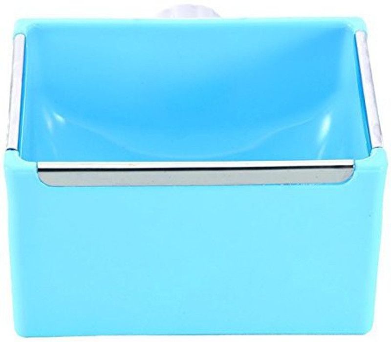 Sage Square Bite Proof Cage Attach, Steel Coating on Edges Food Bowl, Water Bowl for Birds Plastic Pet Bowl  (NA ml Blue)