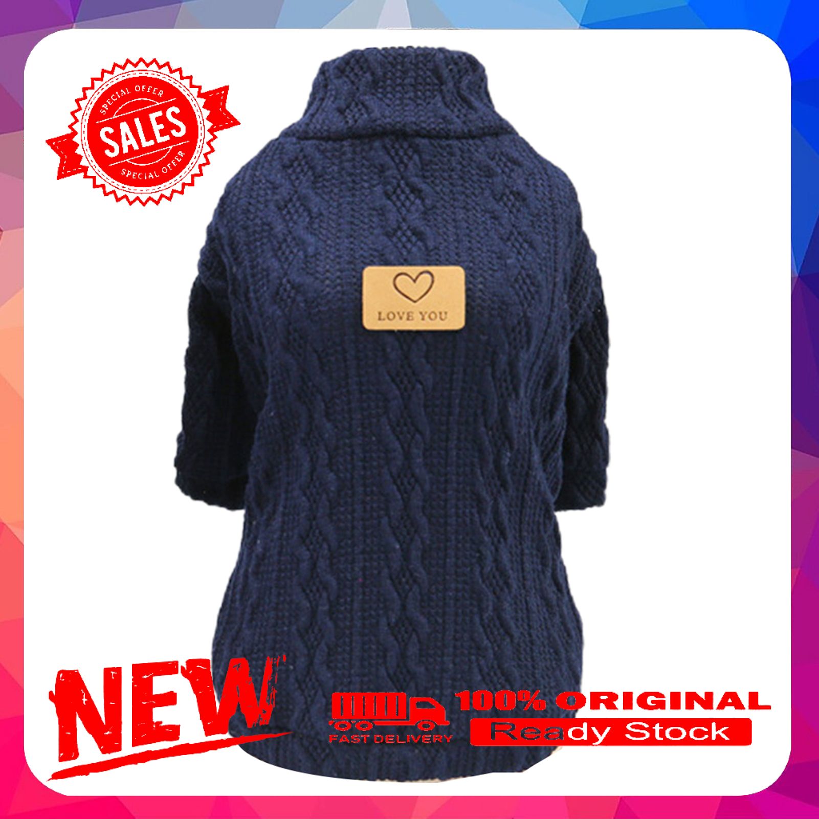 Pet Sweater Solid Color Keep Warmth Skin-friendly Pet Dogs Sweatshirt Costume for Teddy