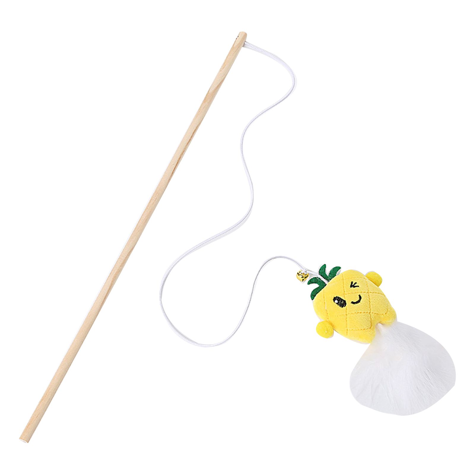 Cartoon Fruit Animal Doll Cat Stick Pet Interactive Toy with Bell Pet Supplies