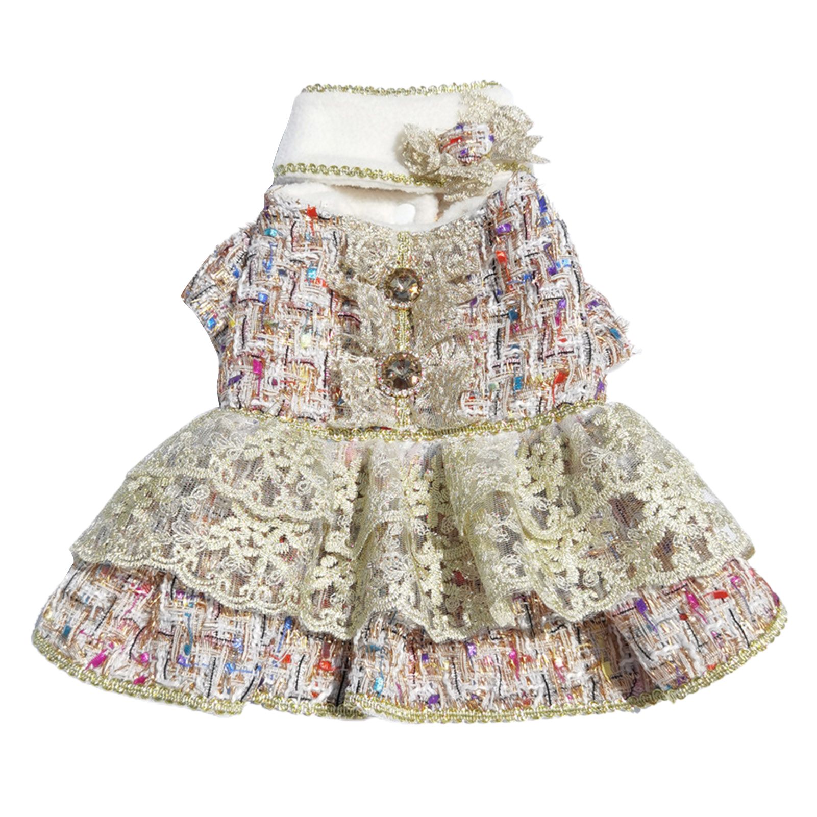 Pet Clothes Eye-catching Elegant Warm Keeping Outfit Puppy Dress
