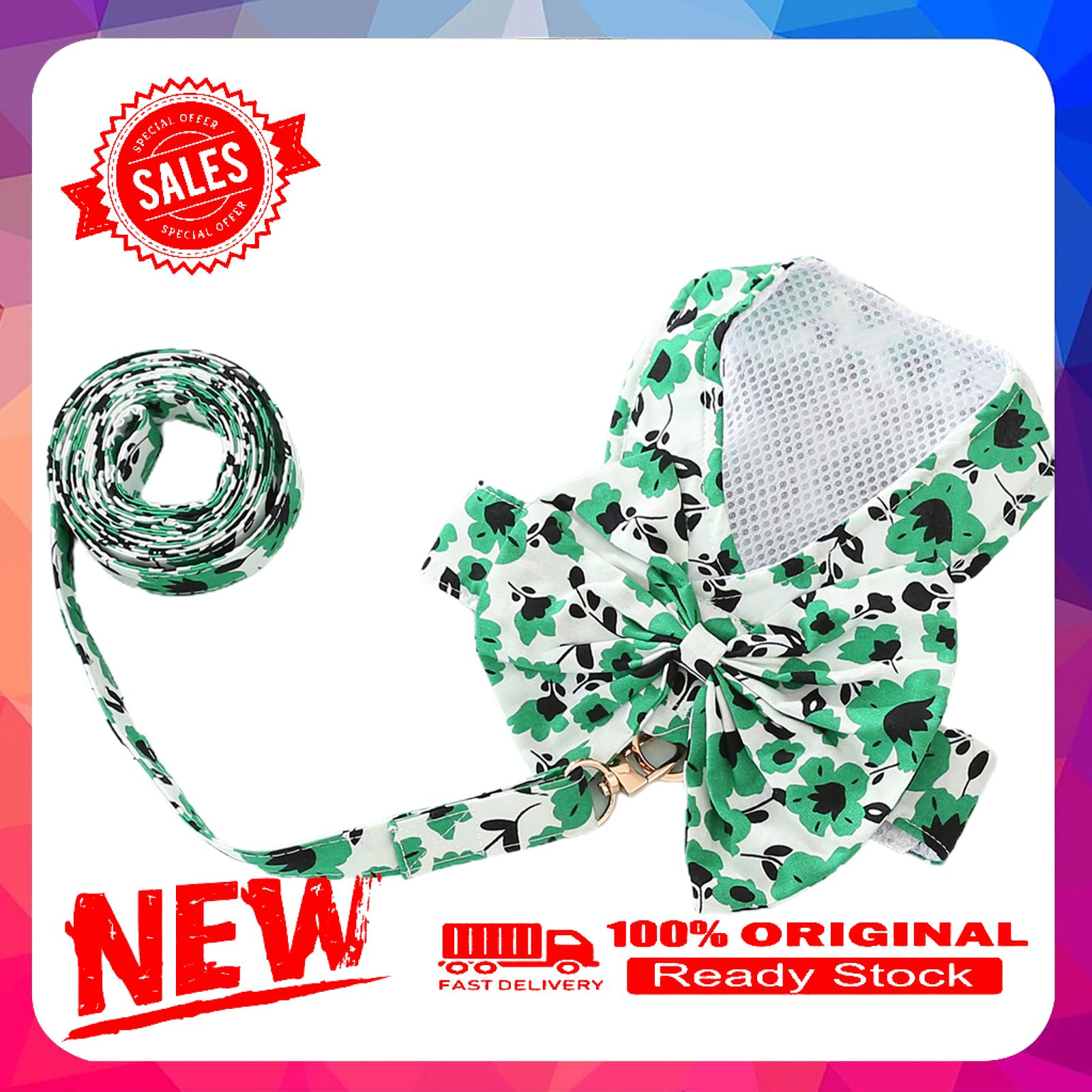 1 Set Pet Vest Leash Set Bohemia Style Anti-Escape Breathable Dogs Chest Strap Traction Leash Kit Pet Supplies
