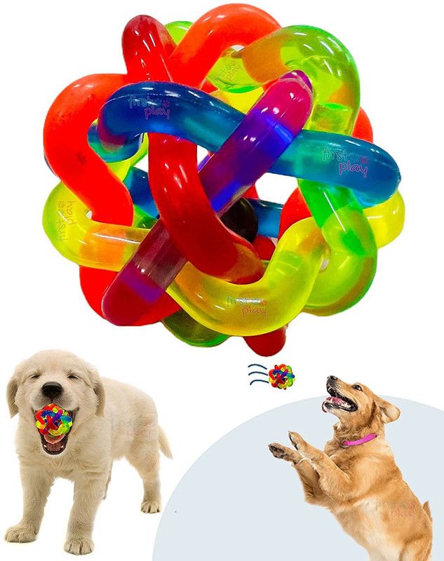 First Play 100% Natural BPA Free Non-Toxic Latex Rubber Chew Ball with Bell for Dogs Toy Rubber Ball For Dog