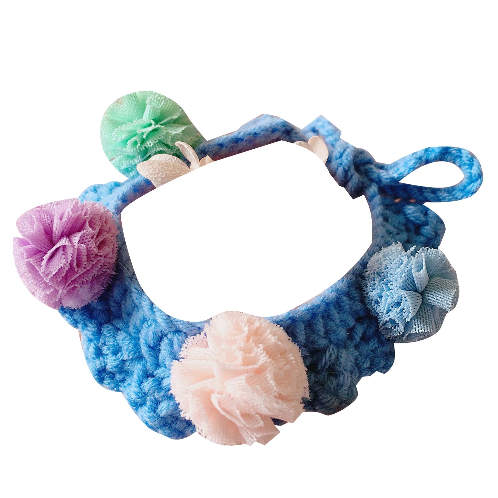 Pet Scarf Personality Pet Knitted Flower Ball Bib