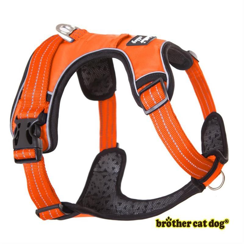 Padded Pet  Harness 3M Reflective Nylon Front Range Vest Harness Safety Vehicular Lead For s Adjustable Ss Bull Pug