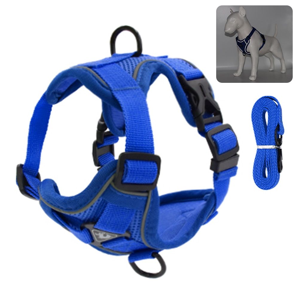 Pet Reflective Nylon  Harness No Pull Adjustable Medium Large Naughty  Vest Safety Vehicular Lead ng Running