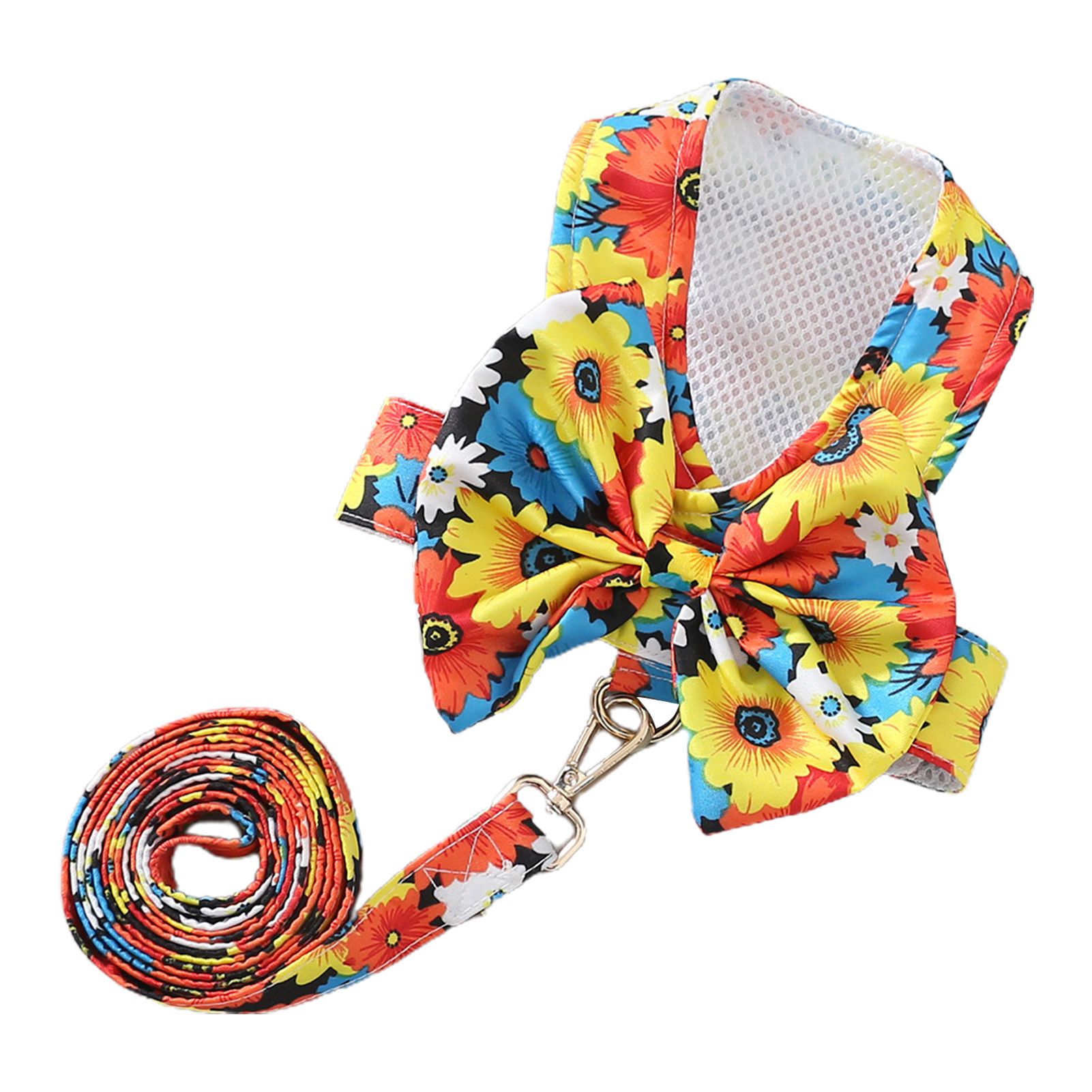 Vist Fox Harness Leash Set Mesh Design Bowknot Buckle Rope Pet Harness Vest