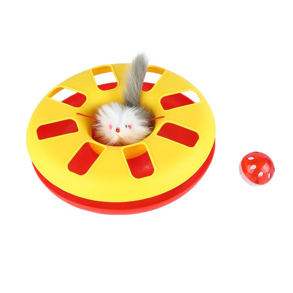 Funny Catch The Mouse Motion Cat Toy Pet Amusement Plate Interactive Toys