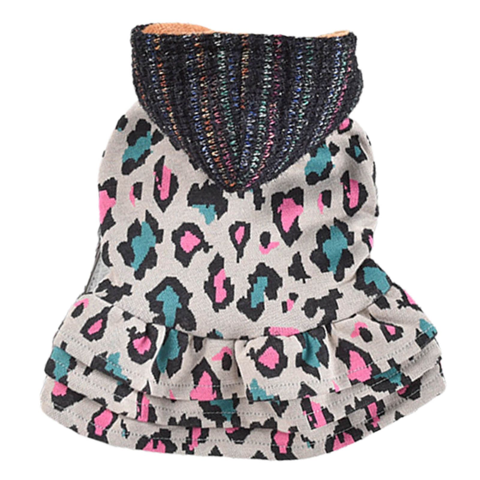 Dog Dress Leopard Point Pattern Casual Puppy Kitten Dress Clothes