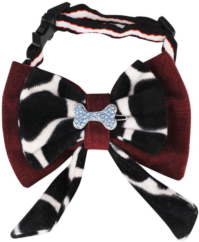 Lulala Bow Tie for Dog, Cat  (BLACK&MAROON)