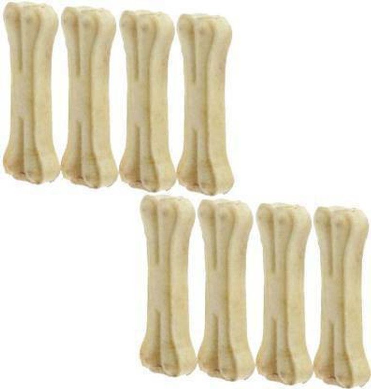kuku Pet Food & Supplies Bones White Dog Chew 4 Inch Pack of 4 Dog Chew Chicken Dog Chew  (370 g, Pack of 8)