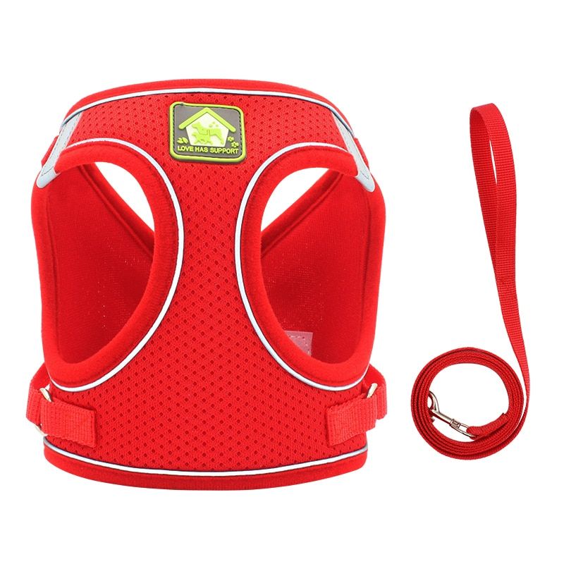 Harness with Leash Summer Pet Adjustable Reflective Vest ng Lead for Puppy lyester Mesh Harness for Small Medium