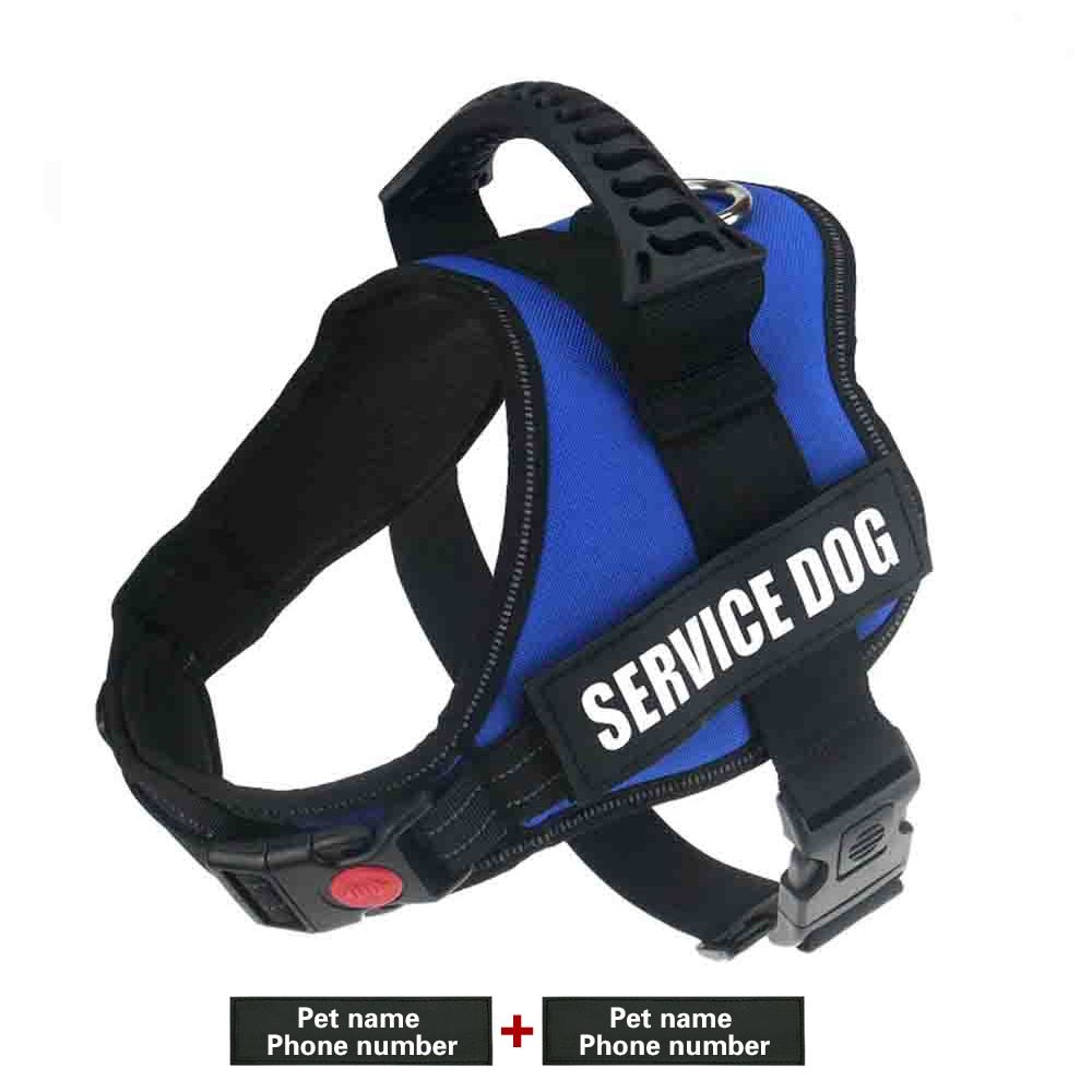 Customizable  name K9  harness custom  ID tag labels reflective adjustable pet harness vest for small medium large s