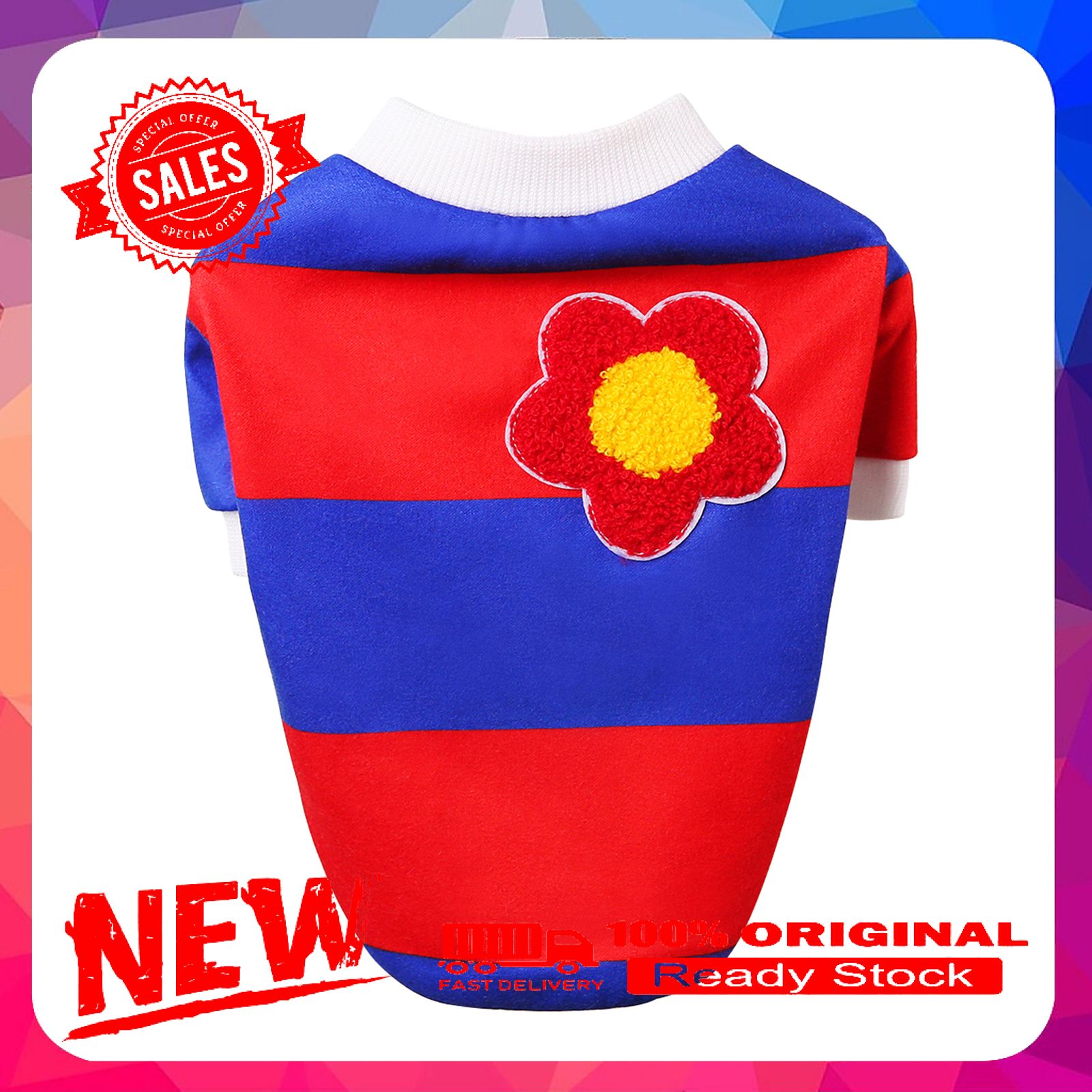 Pet Sweatshirt Embroidered Flower Pattern Keep Warmth Soft Texture Cute Pet Dogs Sweater Clothes for Autumn