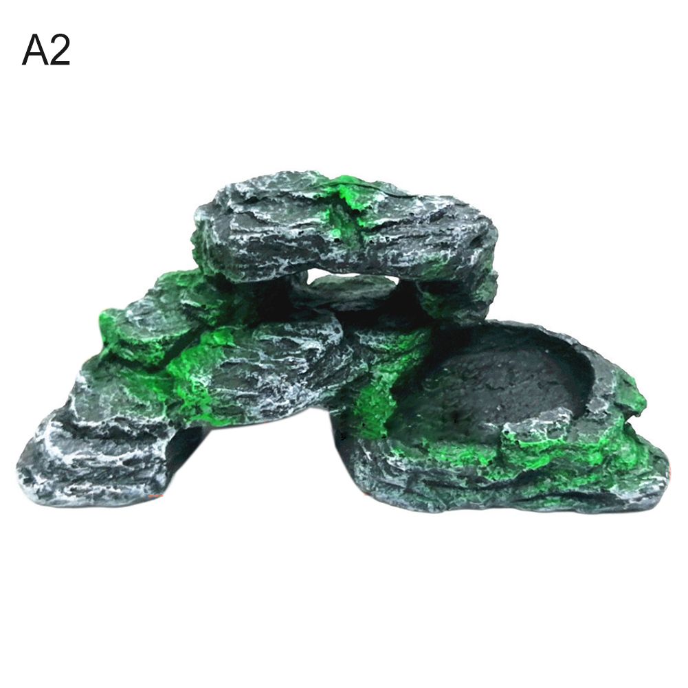 Resin Turtle Step Climbing Terrace Island Reptile Hide Point Aquarium Landscape