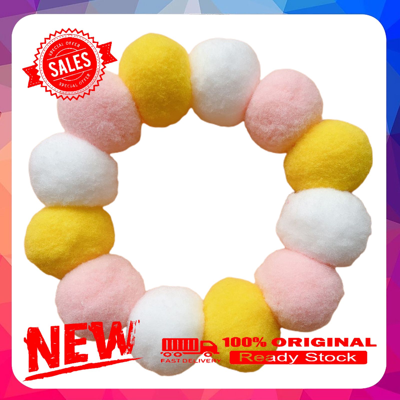 Miss cherry Cat Colorful Plush Balls Collar Dog Neck Ring Strap Pet Photography Accessories
