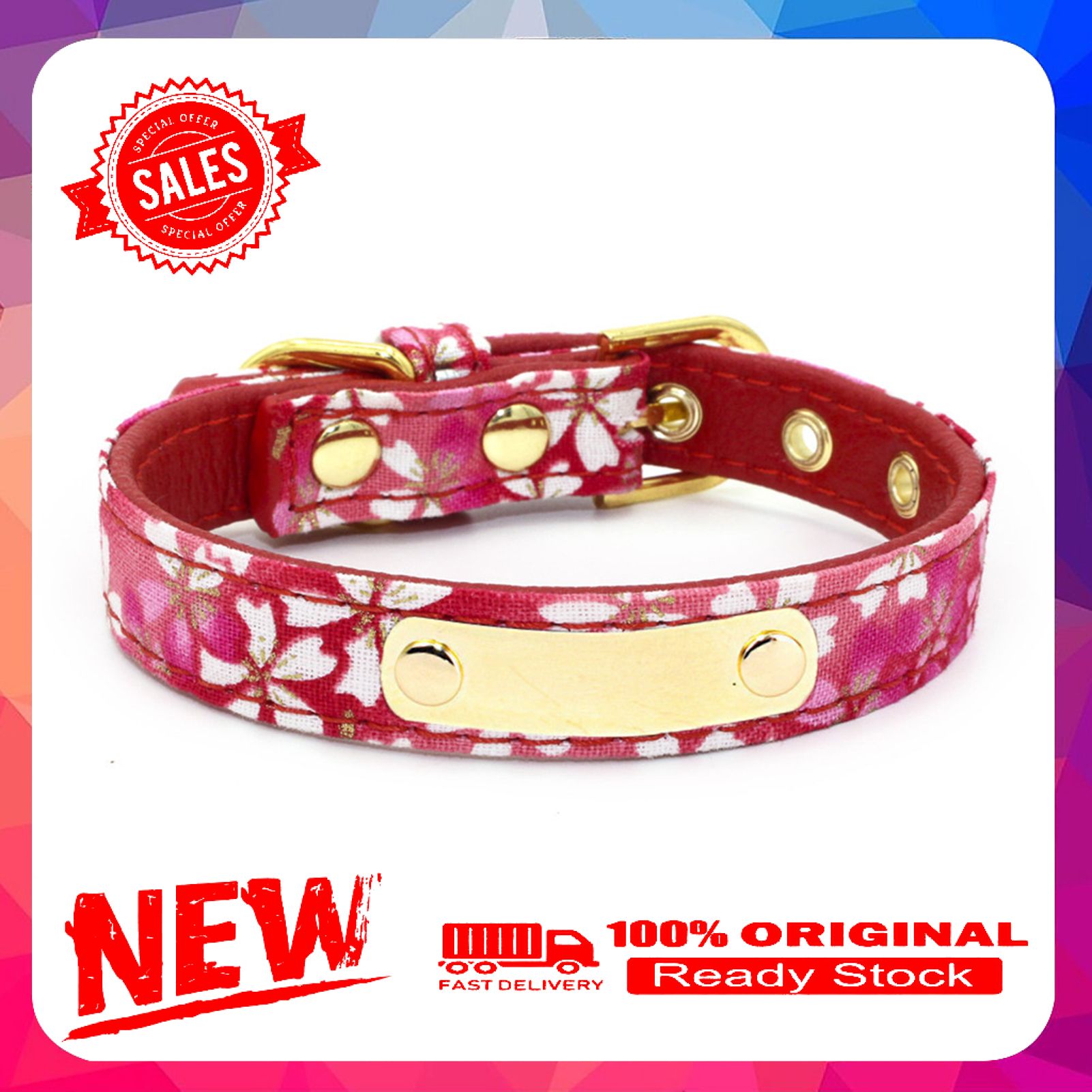 Miss cherry Puppy Necklace Printing Engravable Dog Accessories Adjustable Puppy Neckwear for Outdoor