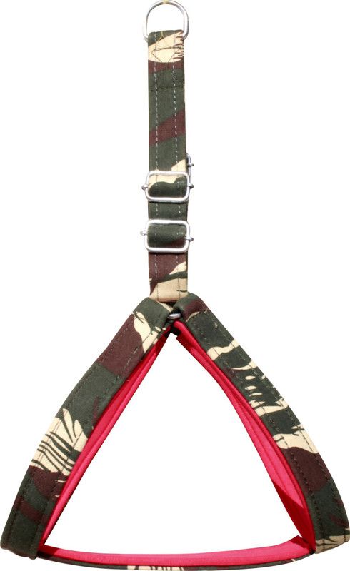 BODY BUILDING Good Quality Nylon Padded Green Military Dog Body Cross Dog Standard Harness  (Medium, Multi-color)