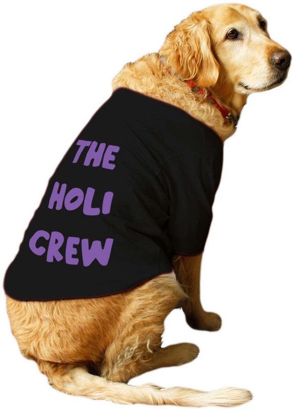 RUSE T-shirt for Dog  (The Holi Crew Printed Half Sleeves Tees Gift for Dogs.(Black) Medium)