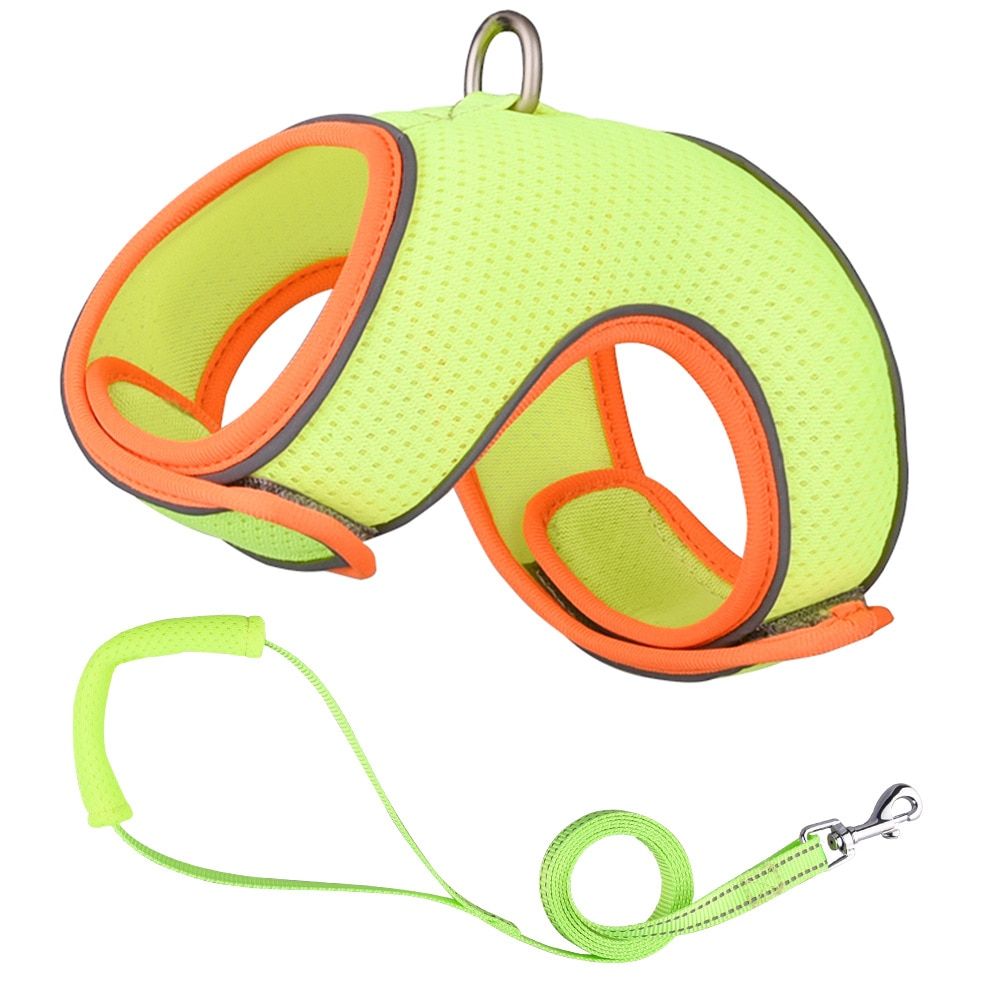 Nylon Mesh Pet Vest Harness Leash Adjustable  Harness Collar Chest S for Small Midum Puppy Bull  Collars S/M/L