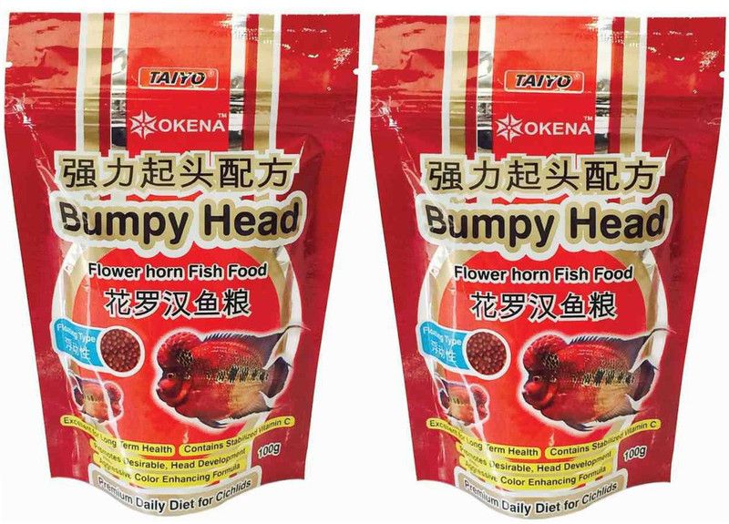 TAIYO Taiyo Bumpy Head 100g Flower horn Fish Food (Pack of 2) 0.2 kg (2x0.1 kg) Dry Adult, Young, Senior Fish Food