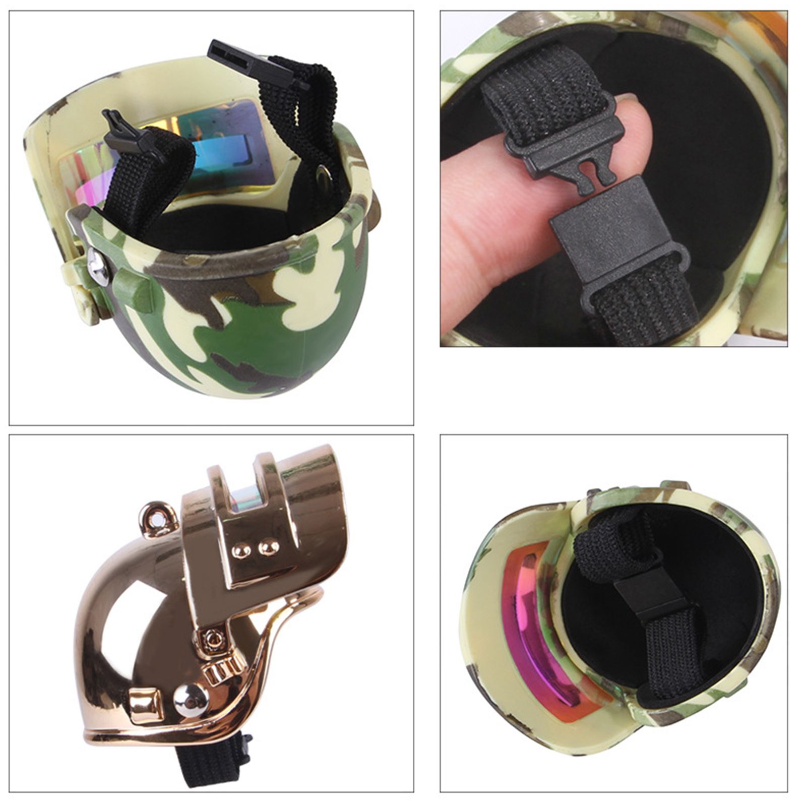 Chicken Protective Helmet Print Bird Buckle Closure Safety Headgear Pet Supplies