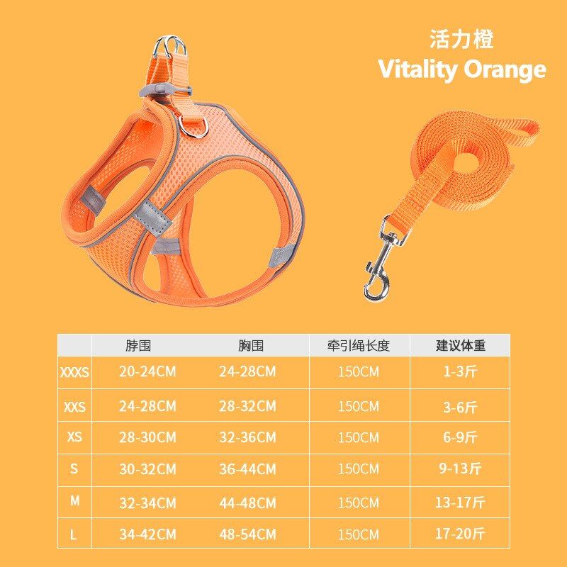 Pet Supplies Pet Chest Harness Vest-style Breathable  Leash Reflective  Vest Harness  Harness  Accessories