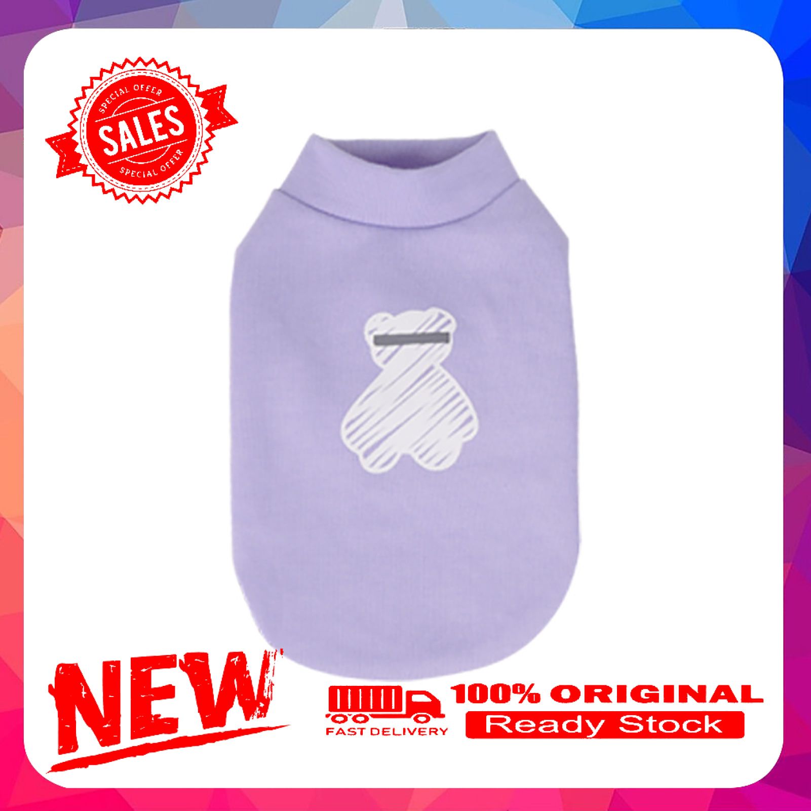 Vist Fox Pet Shirt Skin-friendly Striped Sleeves Knitted Fabric Cartoon Bear Print Pet Dog Cat Clothes for Winter
