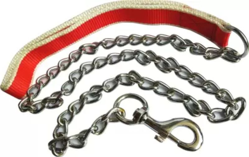 ADIOS BORDER DESIGNED RED DOG COLLAR Chain BELT, 124cm Dog Standard Harness  (Medium, MULTI COLOR)