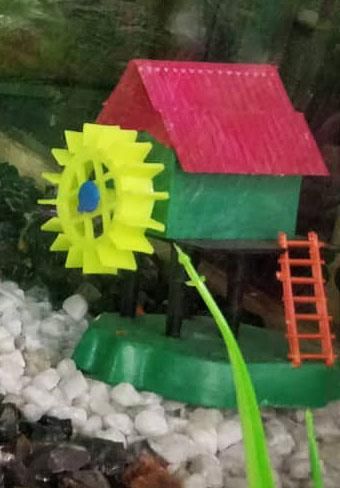 Aquarium Decor wheel house 1pcs