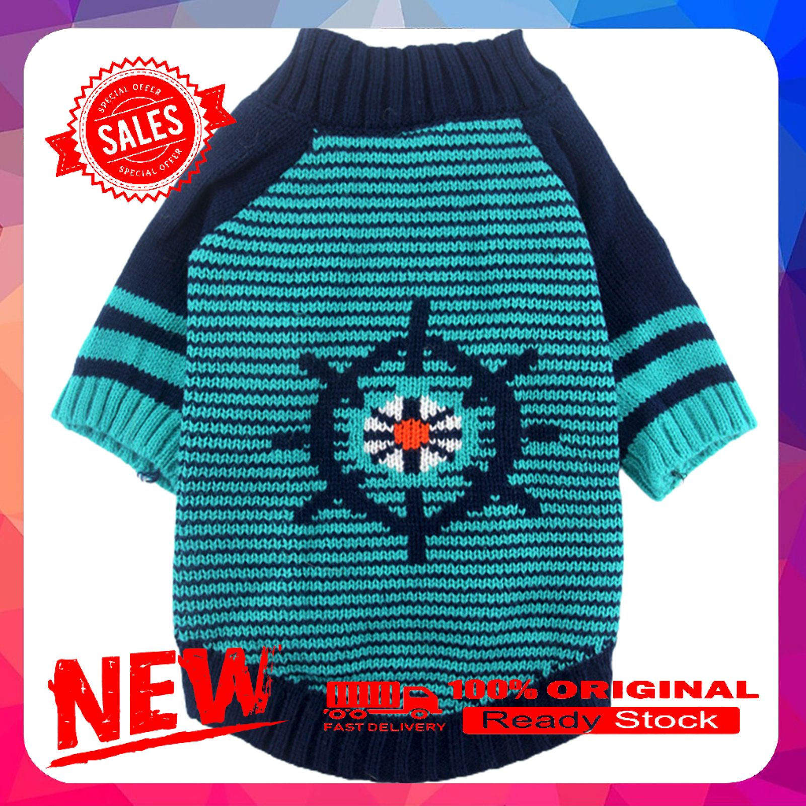 Vist Fox Dog Clothes Knitting Striped Design Elastic Winter Puppy Knitwear Coat for Puppy