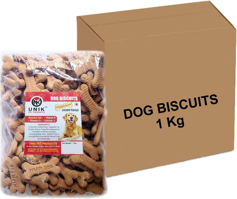 Unik Delicious Adult Chicken Biscuits Chicken 1 kg Dry Adult Dog Food