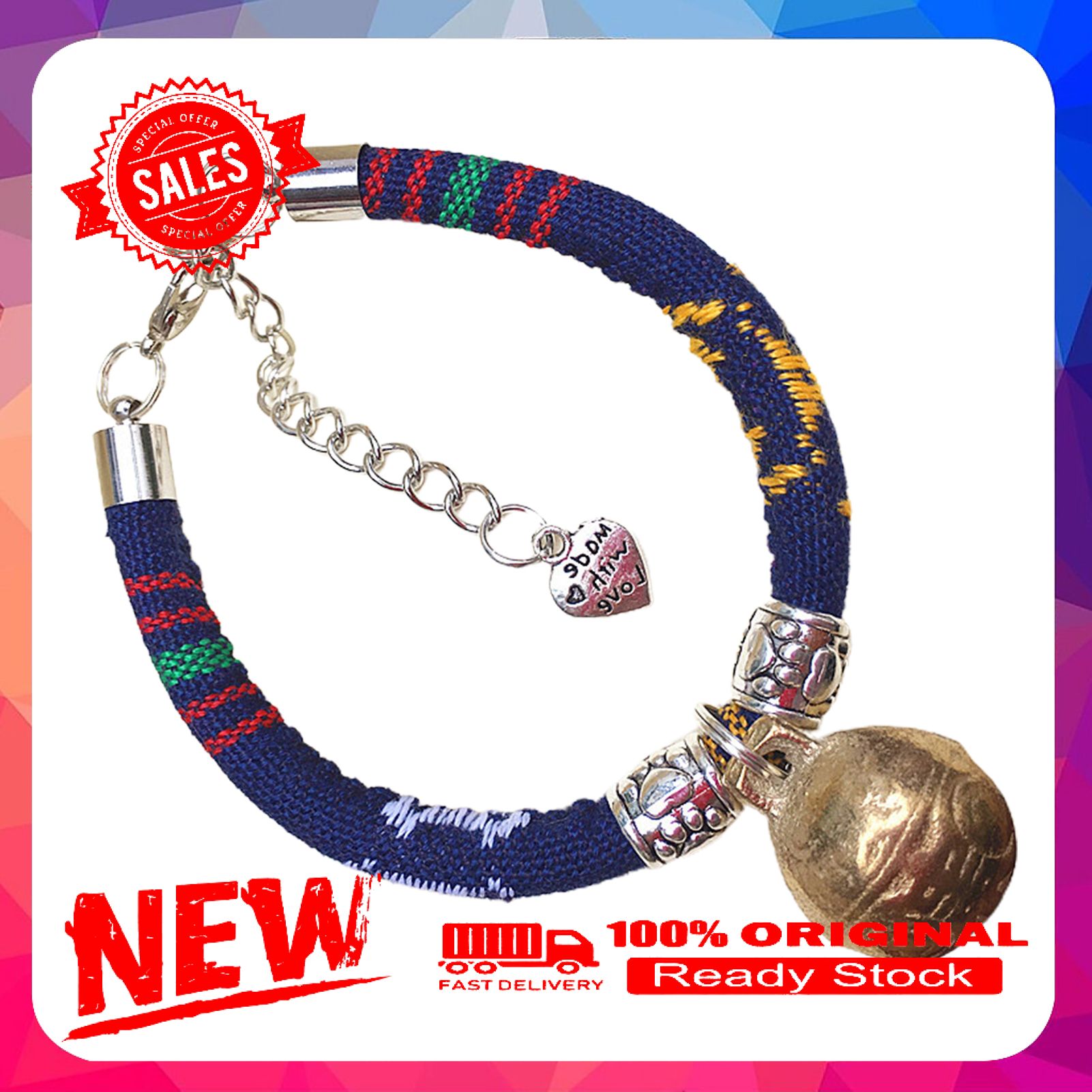 Miss cherry Pet Collar with Bell Easy to Match Metal Buckle Fashion Dog Neck Collar for Daily Wear