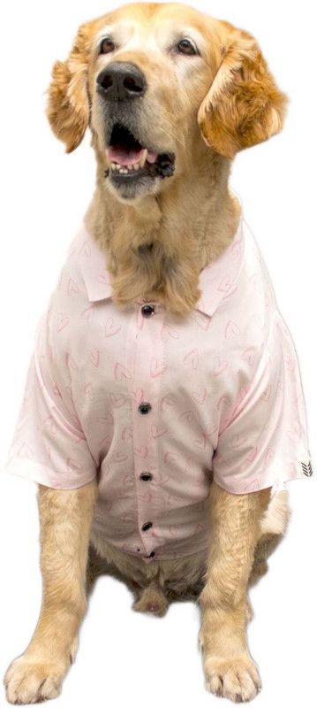 RUSE Shirt for Dog  (Pink Hearts Dog Shirt | SoftTech Fabric)