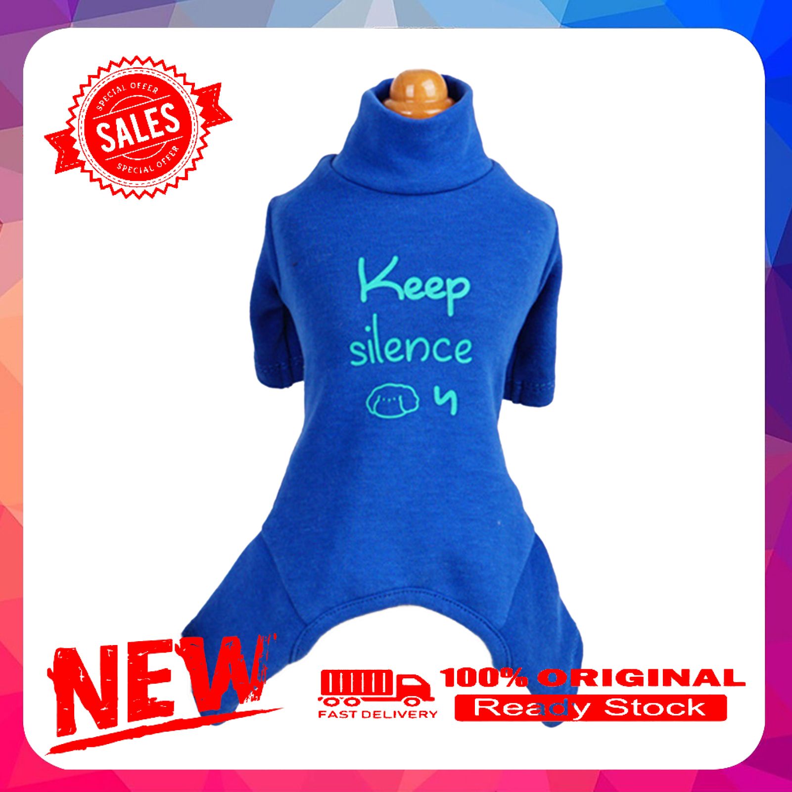 Pet Jumpsuit Letter Printing Hand Washable Pullover Dog Four-legged Home Apparel for Air-conditioned Rooms