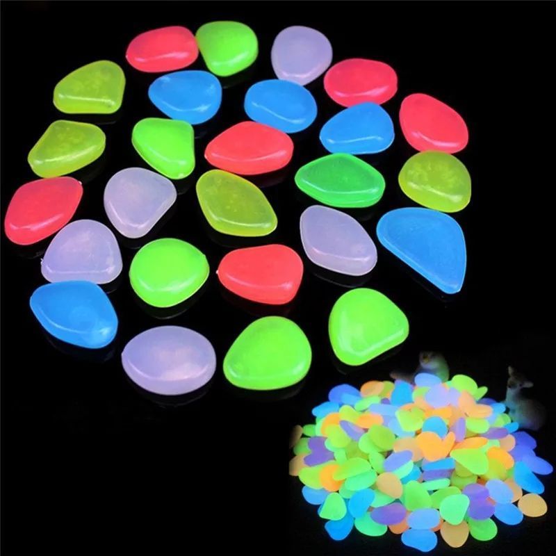 5PCS Luminous Stone Fluorescence Cobblestone Pebble For Home Aquarium & Decoration