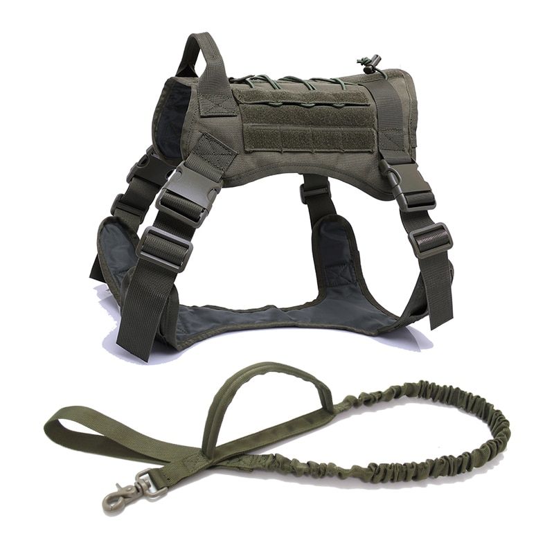 Tactical  Harness Vest Military   Harness Leash Set Molle Pet Training Vest For Medium Large s German Shepherd