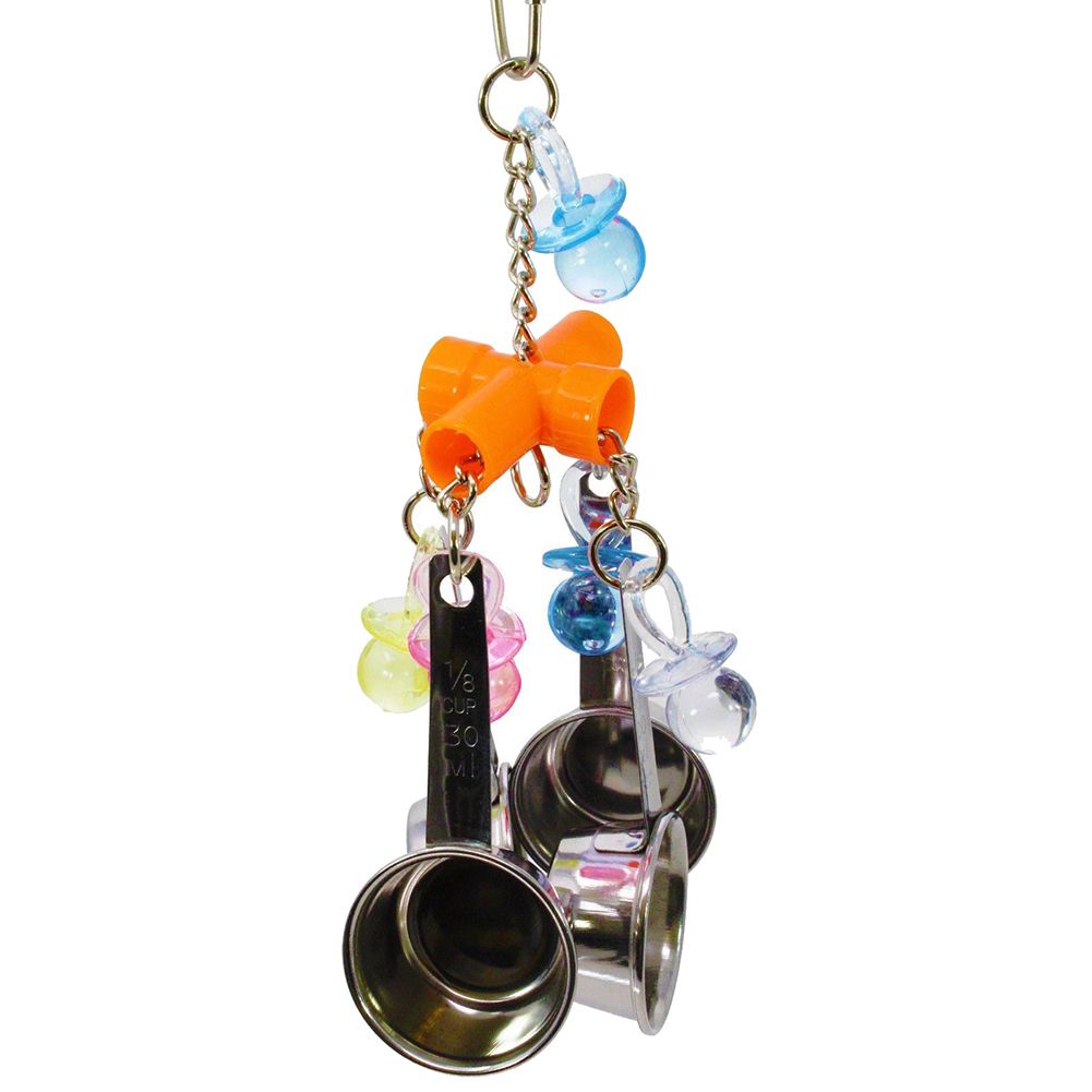 Bird Swing Parrot Cockatiel Cage Spoon Hanging Climbing Bite Chewing Pet Toy