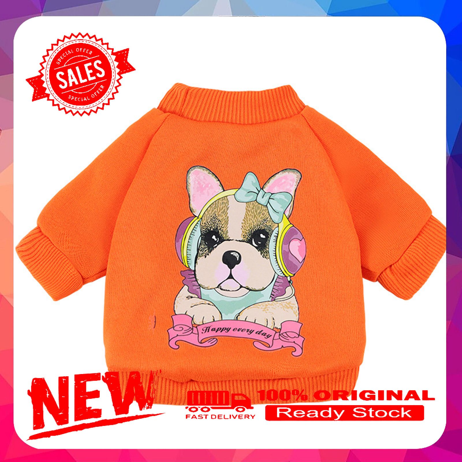 Pet Pullover Animal Flower Pattern Dress-up Adorable Fashion Pet Puppy Sweatshirt for Autumn