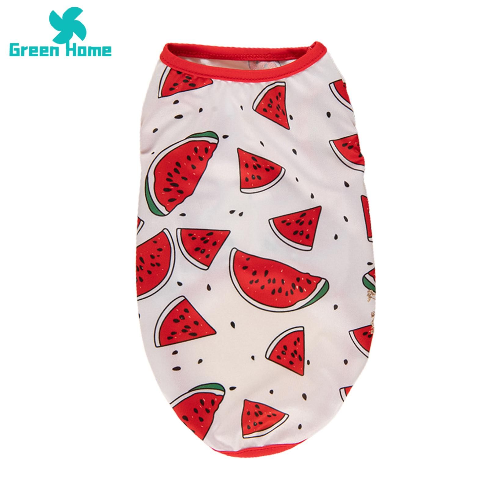 Pet Vest Round Collar Cute Fruit Print Pattern Pet Vest