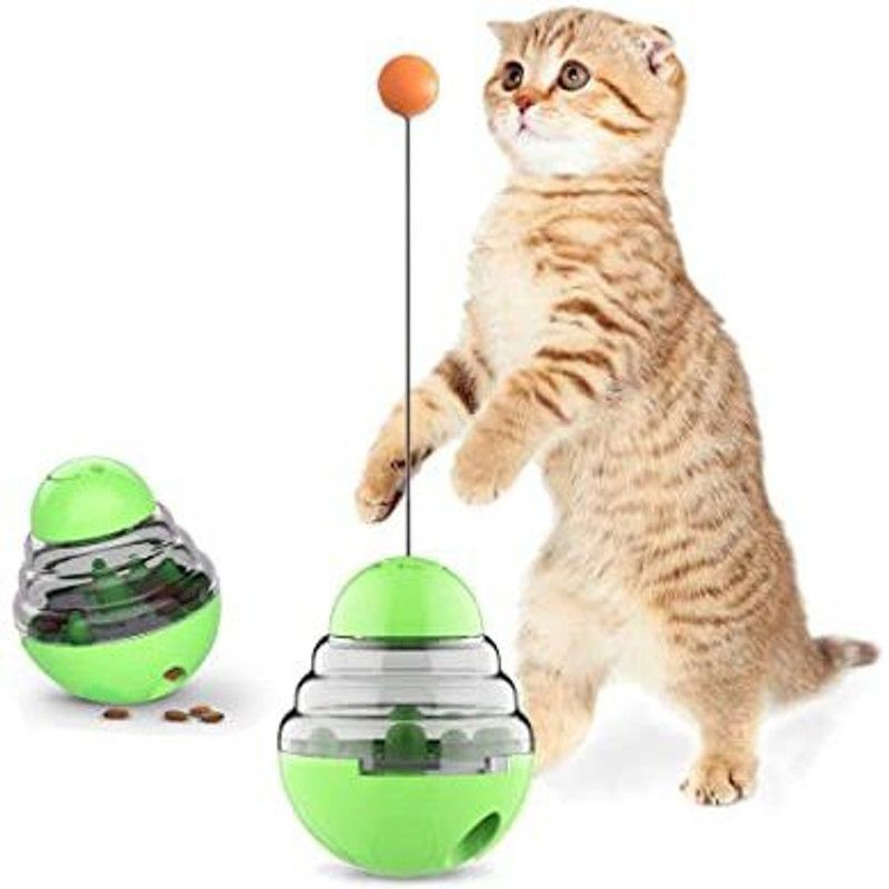 Rvpaws 360° Motion Elastic Catch Cat Toy to Exercise and Treat Dispenser Toy Plastic Treat Dispensing Toy For Cat
